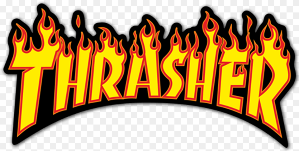 Thrasher, Fire, Flame, Text Free Png Download