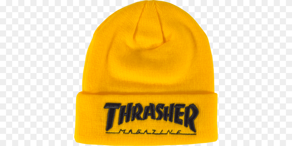 Thrasher Embroidered Logo Black Thrasher Sticker, Beanie, Cap, Clothing, Hat Png Image