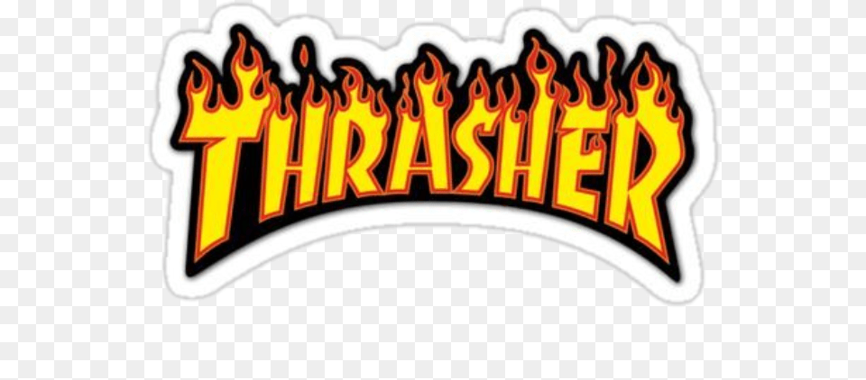 Thrasher Fire Tumblr Aesthetic Sticker, Logo, Food, Ketchup, Text Png