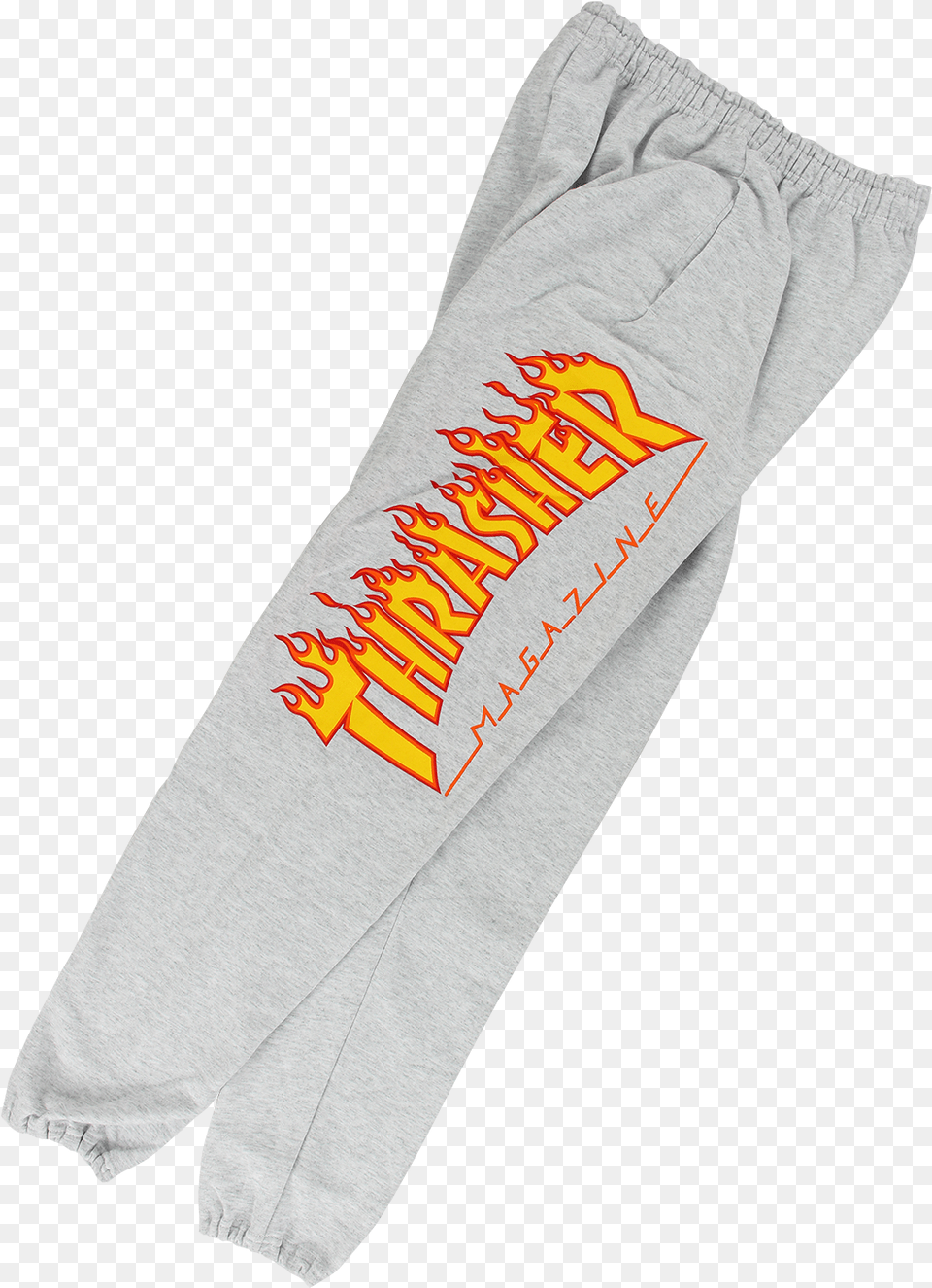 Thrasher Flame Sweatpants Grey Sock, Clothing, Knitwear, Sweater, Sweatshirt Png Image