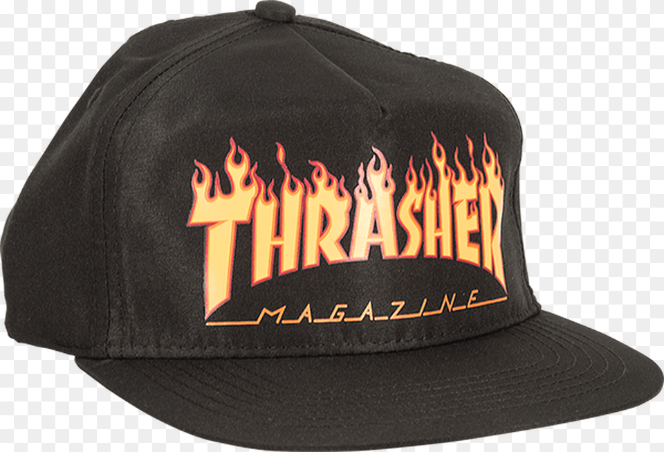 Thrasher Flames Logo Snapback Hat, Baseball Cap, Cap, Clothing Png Image