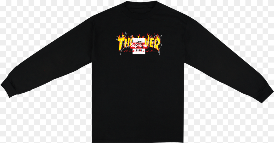 Thrasher Logo, Clothing, Long Sleeve, Sleeve, T-shirt Free Png