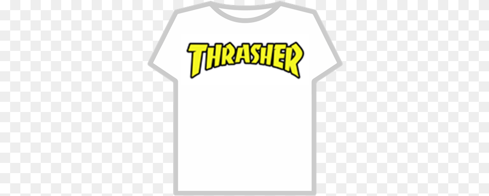 Thrasher Logo Gold T Shirt Roblox, Clothing, T-shirt Png