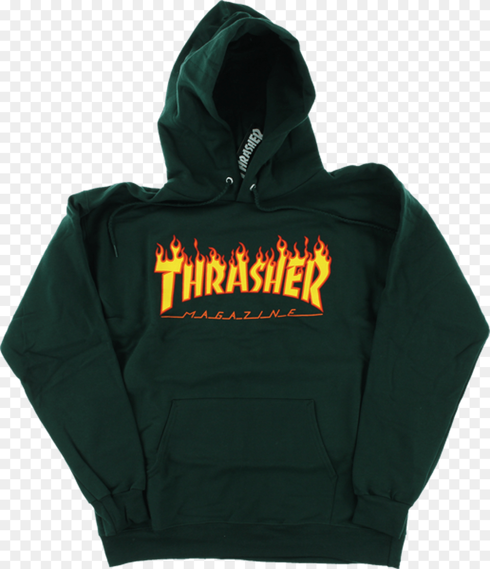 Thrasher Magazine Flame Logo Pullover Sweatshirt Thrasher Magazine, Clothing, Hood, Hoodie, Knitwear Free Transparent Png