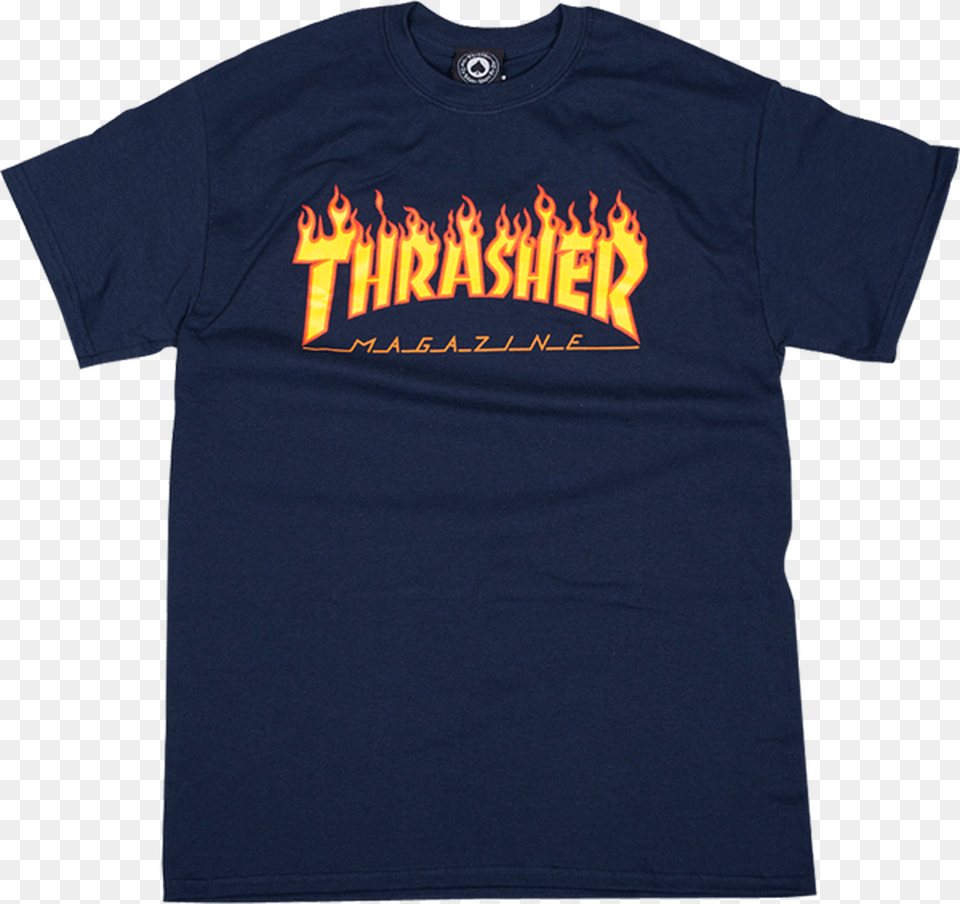 Thrasher Magazine Flame Logo T Shirt, Clothing, T-shirt Png