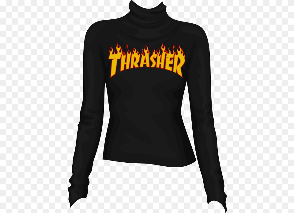 Thrasher Pieces Jailer Vans Thrasher Trucker Hat Black Thrasher, Clothing, Long Sleeve, Sleeve, T-shirt Png Image