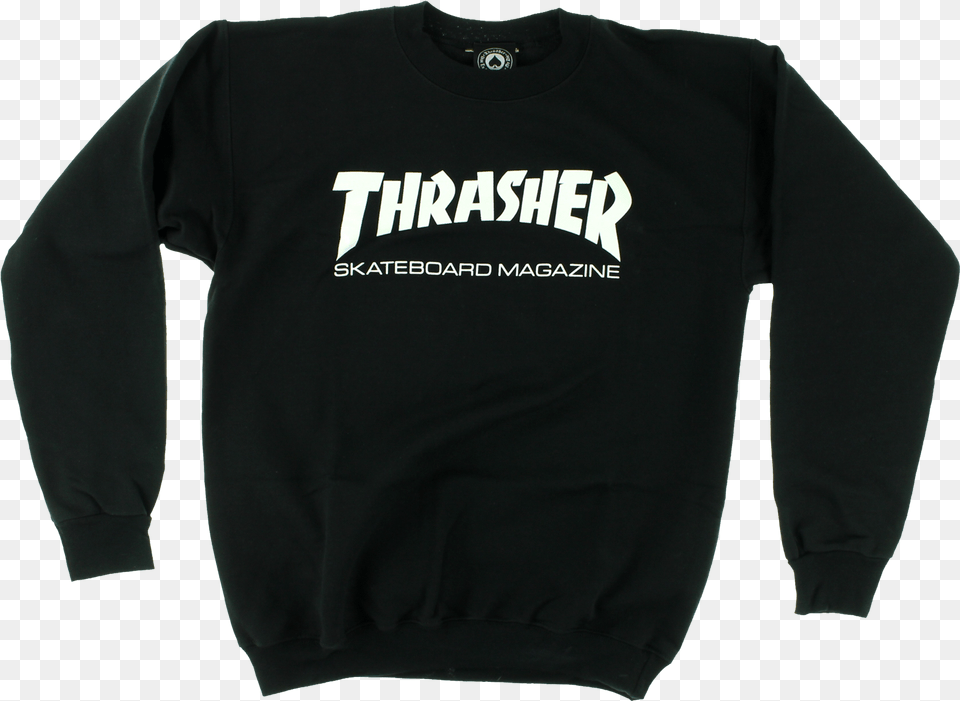 Thrasher Skate Mag Crew Black Logo, Clothing, Knitwear, Long Sleeve, Sleeve Free Png Download