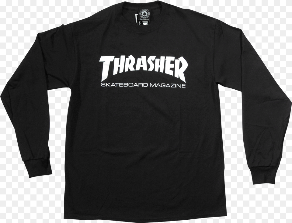 Thrasher Skate Mag Long Sleeve Tee T Shirt, Clothing, Long Sleeve, T-shirt Free Transparent Png