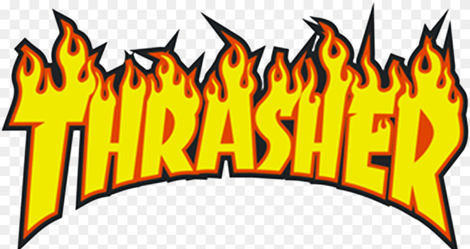 Thrasher Sticker For Snapchat Thrasher Magazine, Fire, Flame, Text Free Transparent Png