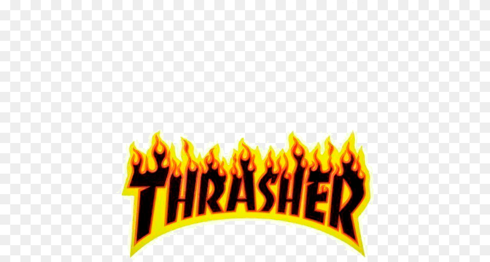 Thrasher Thrasher Magazine, Fire, Flame, Logo, Text Png Image