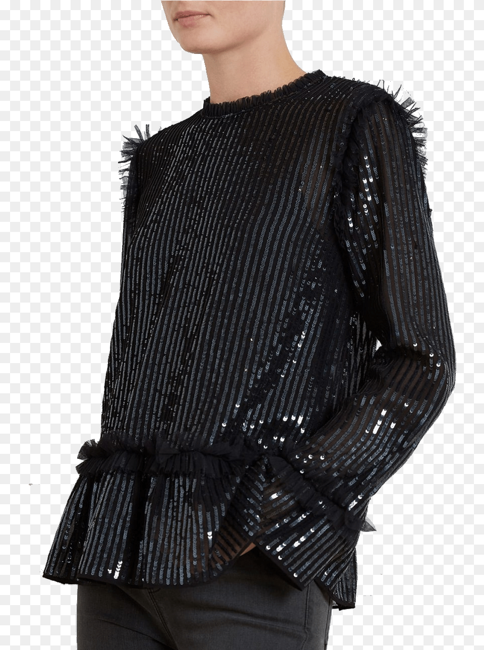Thread Black Sequin Top Blouse, Clothing, Adult, Person, Man Free Transparent Png