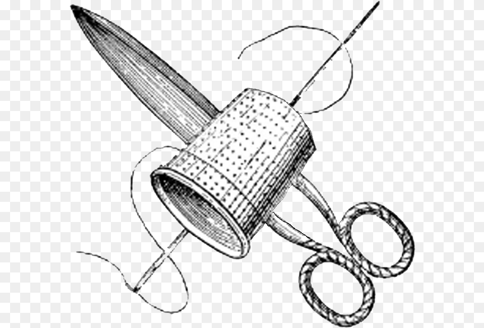 Thread Drawing Sewing Needle For Download Sewing Clip Art, Blade, Dagger, Knife, Weapon Free Png