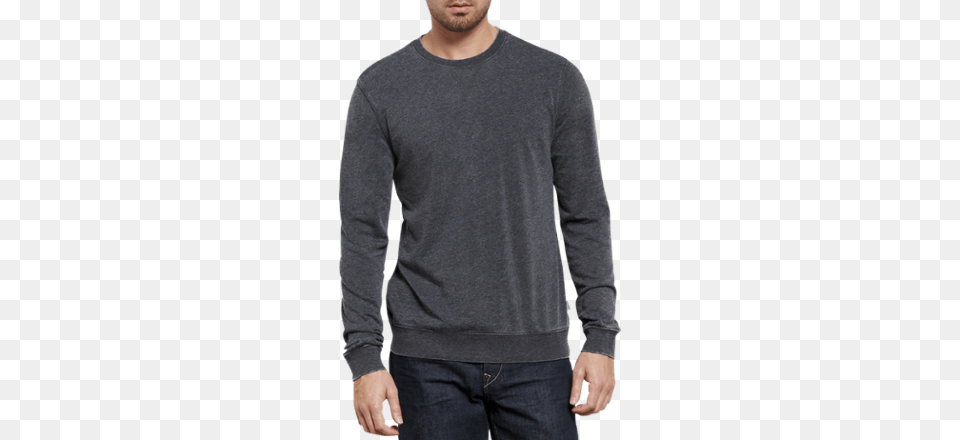 Threads For Thought Men39s Burnout Terry Crew Black Long Sleeved T Shirt, Clothing, Long Sleeve, Sleeve, Knitwear Free Transparent Png