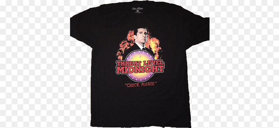 Threat Level Midnight Michael Scott The Office Tee Active Shirt, Clothing, T-shirt, Adult, Male Free Png