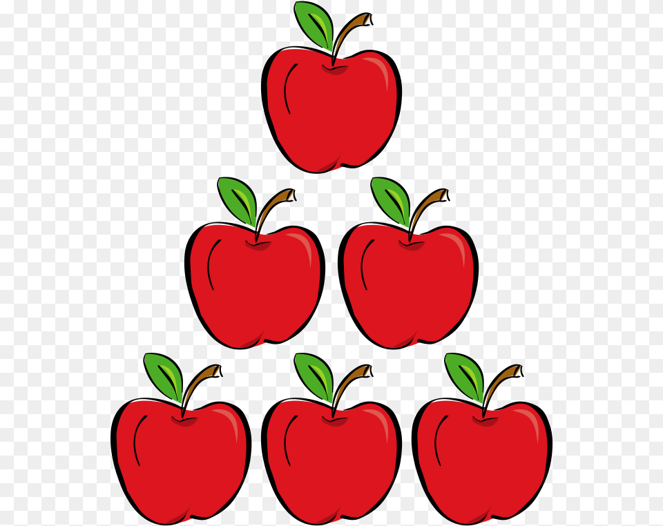 Three Apples Apples Cartoon, Food, Fruit, Plant, Produce Free Png