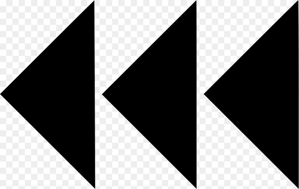 Three Arrows Back Rewind Design Three Arrows Icon, Triangle Png Image