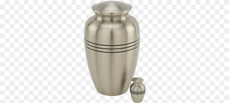 Three Bands Pewter Metal Urn, Jar, Pottery, Bottle, Shaker Free Png