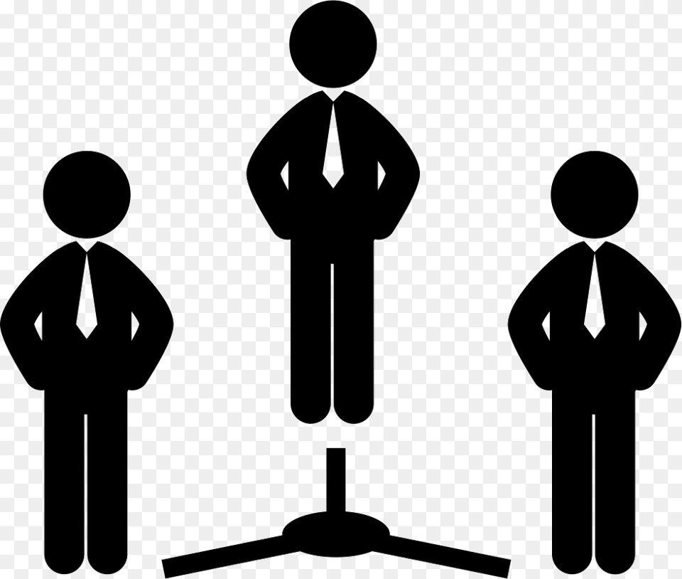 Three Businessmen Icon Improving, Silhouette, Stencil, Person, Man Free Png Download