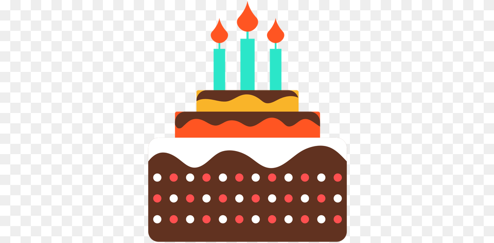 Three Candles Birthday Cake Icon Transparent, Birthday Cake, Cream, Dessert, Food Png Image