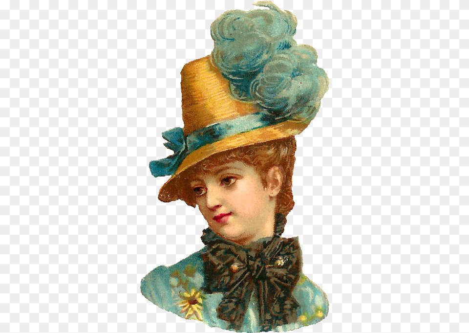 Three Charming Antique Clothing, Bonnet, Hat, Person, Lady Free Png Download