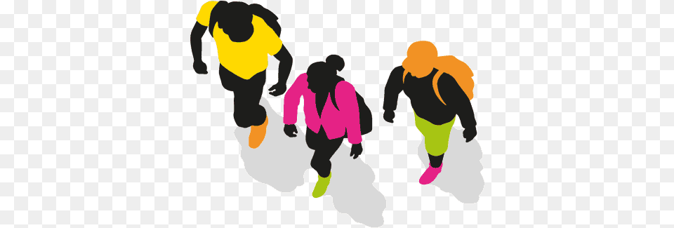 Three Children Walking To School Human Top View, Person, Baby, Bag, Outdoors Free Transparent Png