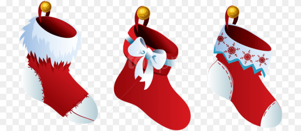 Three Christmas Stockings Christmas Stocking Hanging, Clothing, Hosiery, Christmas Decorations, Festival Png