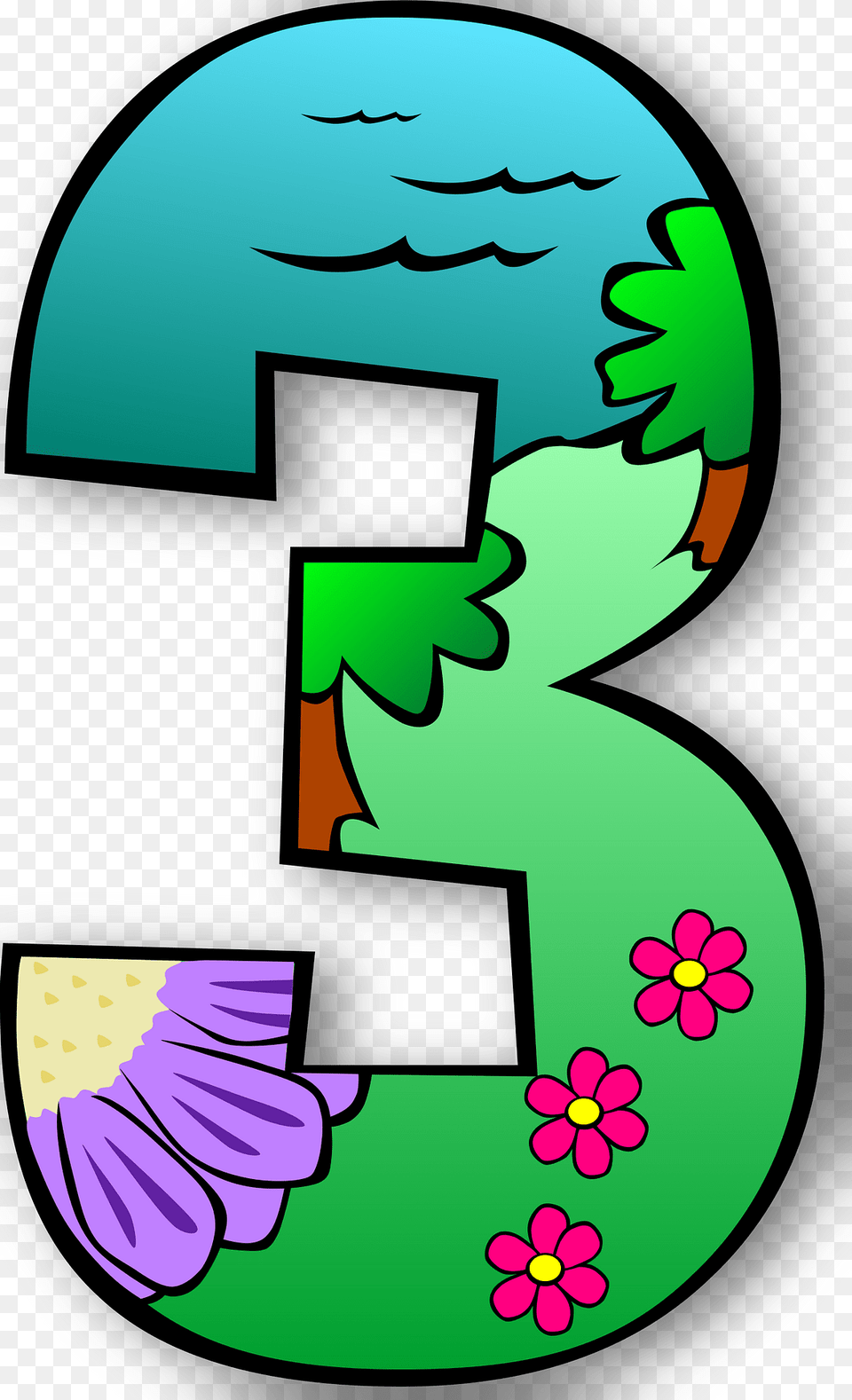 Three Clipart, Number, Symbol, Text Png Image
