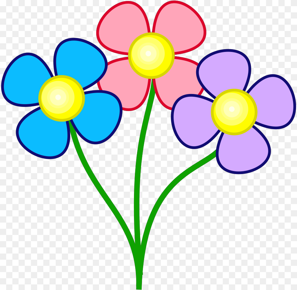Three Colorful Flowers Svg Vector Pretty Flowers Clip Art, Daisy, Floral Design, Flower, Graphics Free Transparent Png