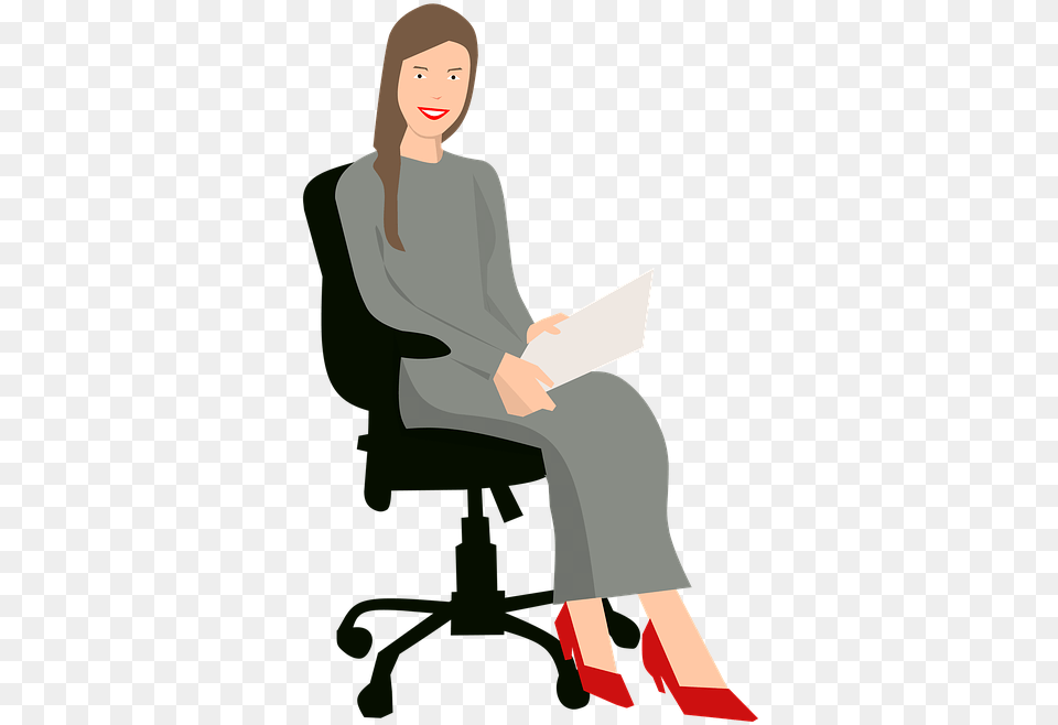 Three Common Problems With Office Chairs Reading A Letter, Adult, Sitting, Shoe, Person Free Png Download
