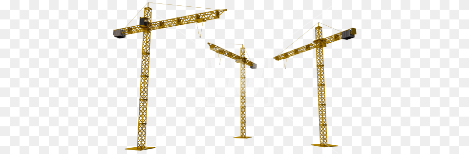 Three Cranes Crane, Construction, Construction Crane, Cross, Symbol Free Png