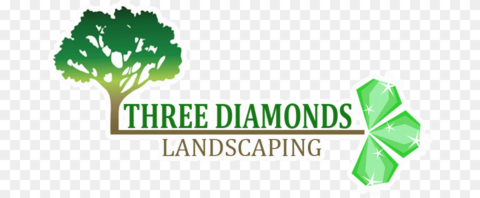 Three Diamond Landscaping Tree Silhouette Clip Art, Green, Accessories, Gemstone, Jewelry Png