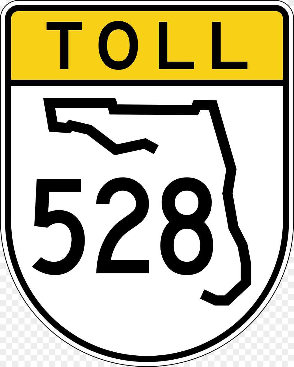 Three Digit State Route With Toll Shield Florida Clipart, Symbol, Number, Text, Gas Pump Free Png