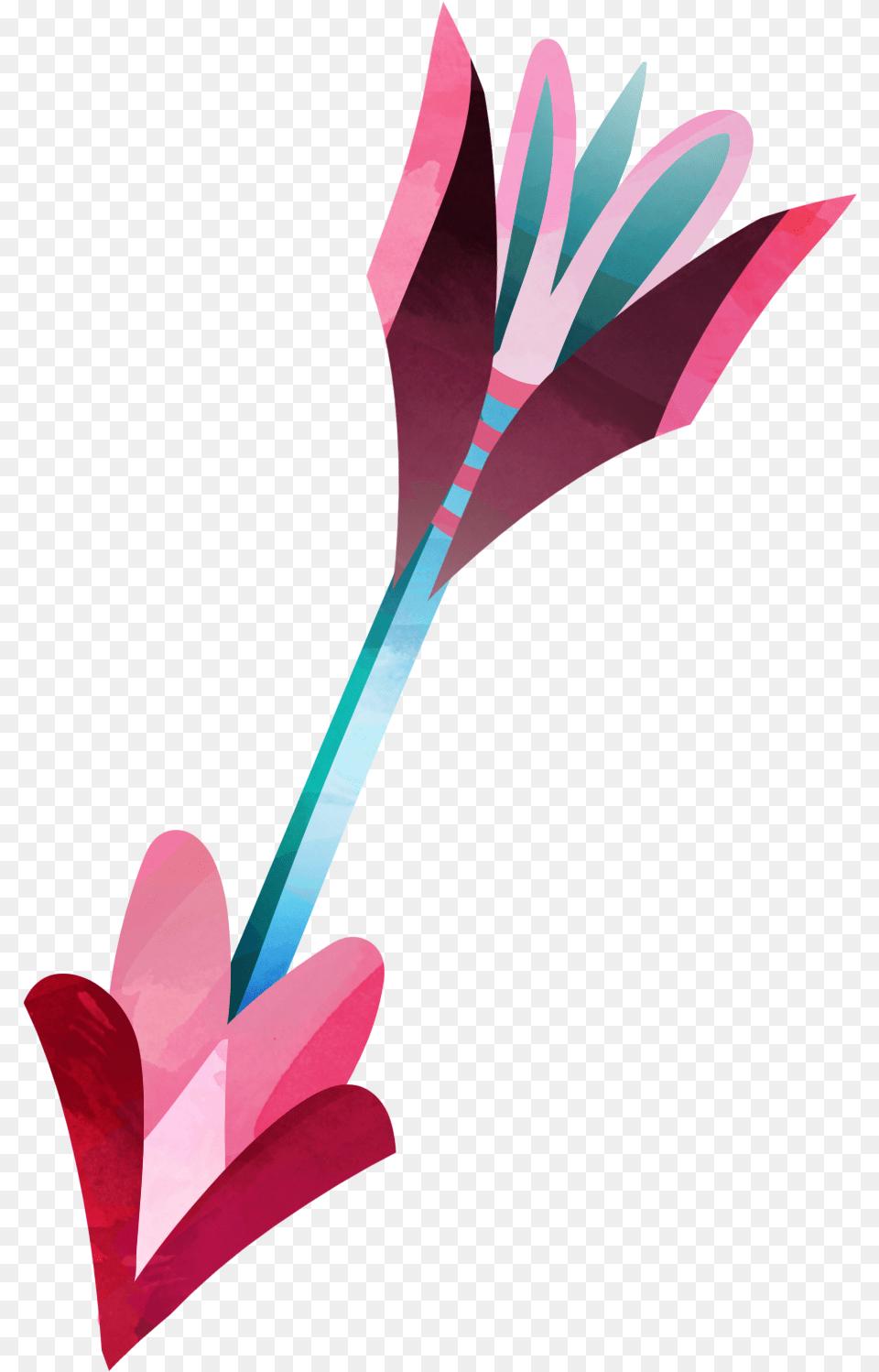 Three Dimensional Bow And Arrow Watercolor Cartoon Lawn Darts, Art, Blade, Dagger, Knife Free Transparent Png