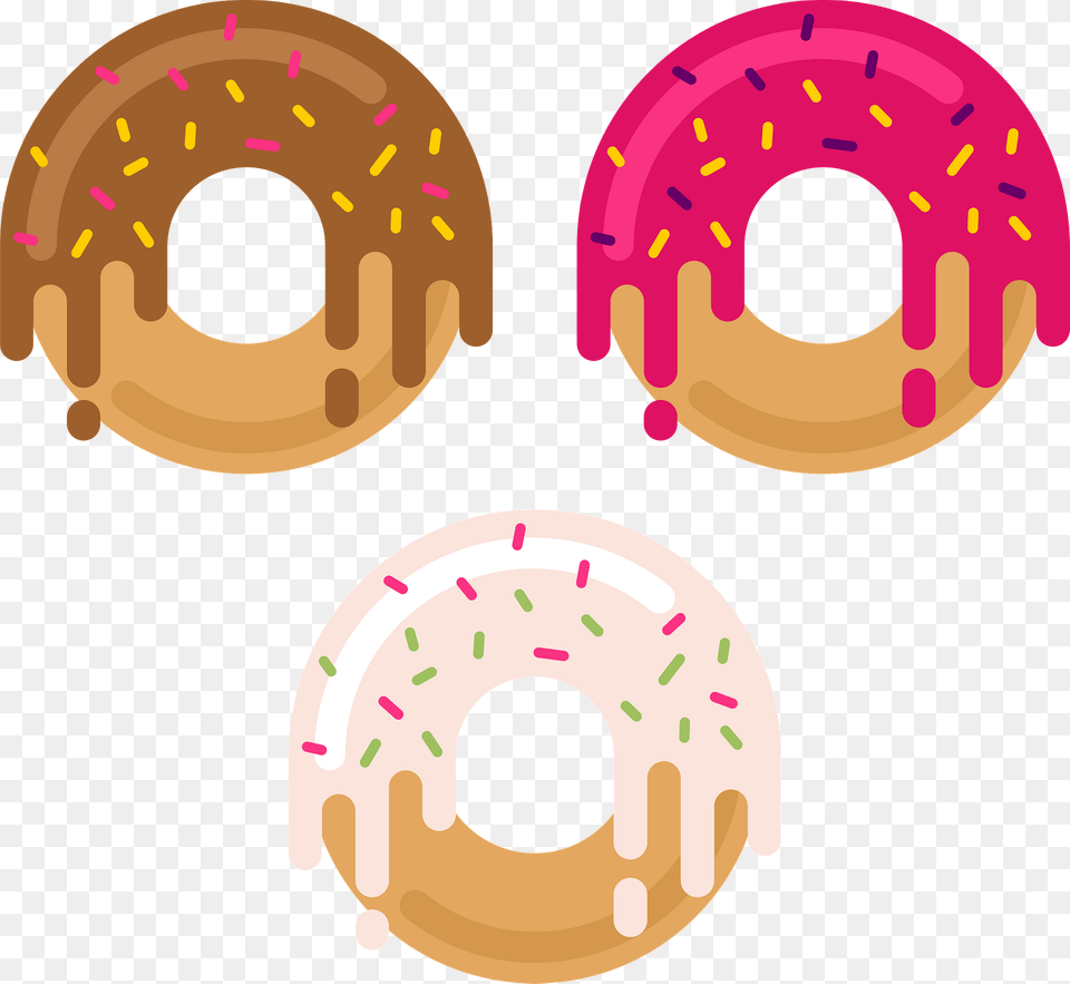 Three Donuts Clipart, Donut, Food, Sweets Free Png