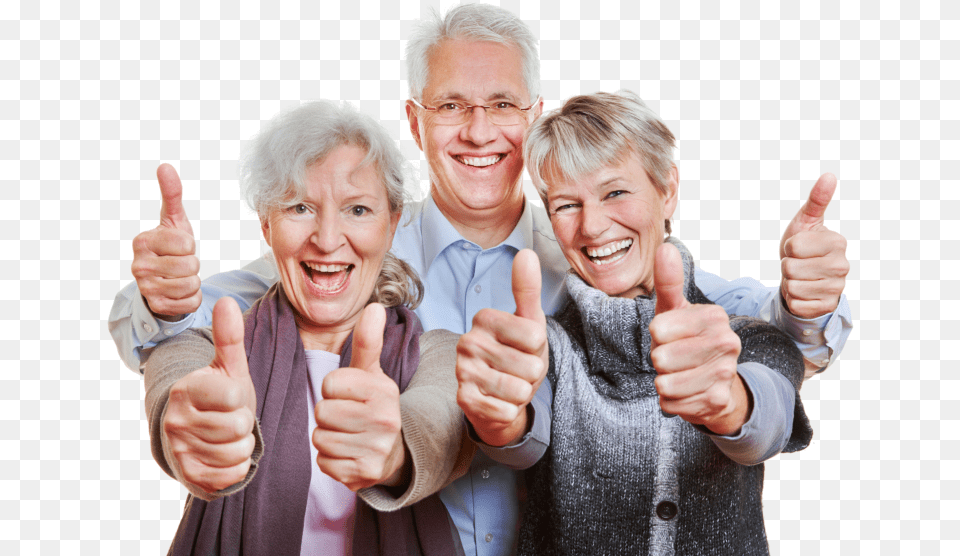 Three Elderly Showing Their Thumbs Up Thumbs Up Old People, Adult, Thumbs Up, Person, Woman Free Transparent Png