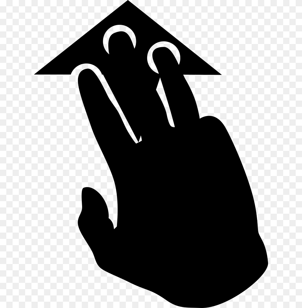 Three Finger Pointing, People, Person, Silhouette, Stencil Free Png Download