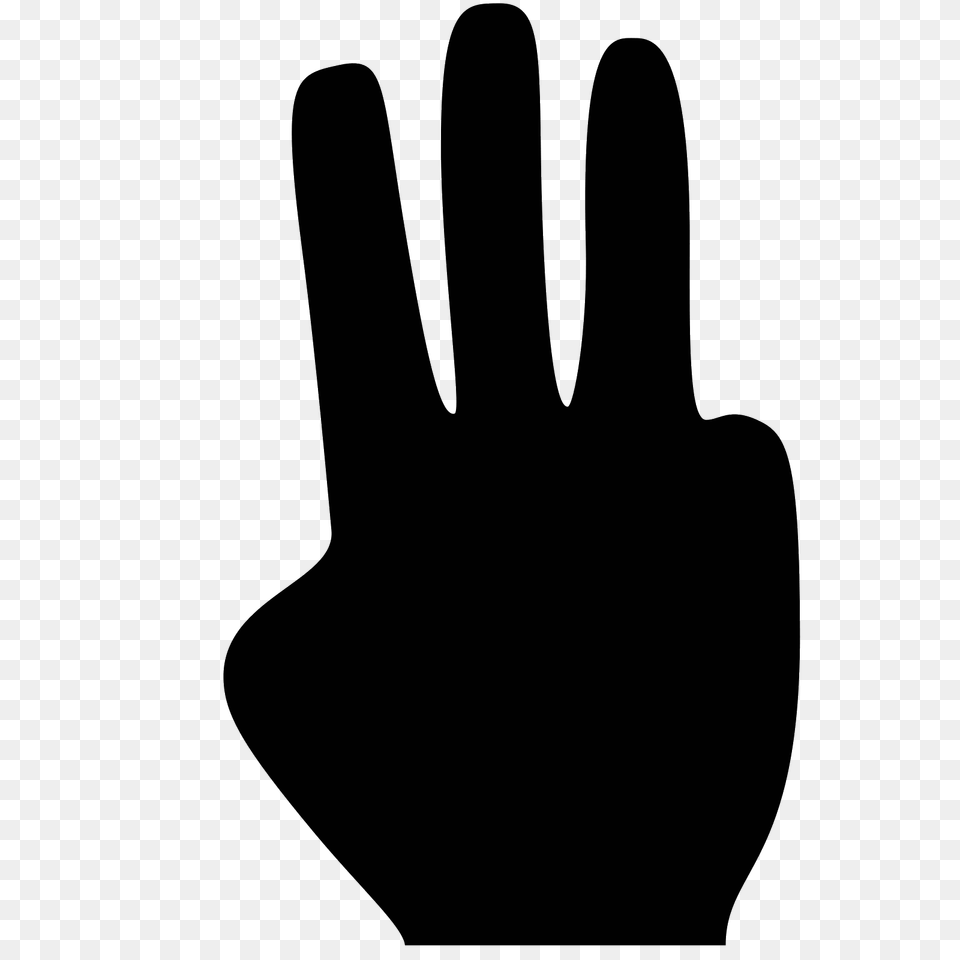 Three Fingers Icon, Gray Free Png