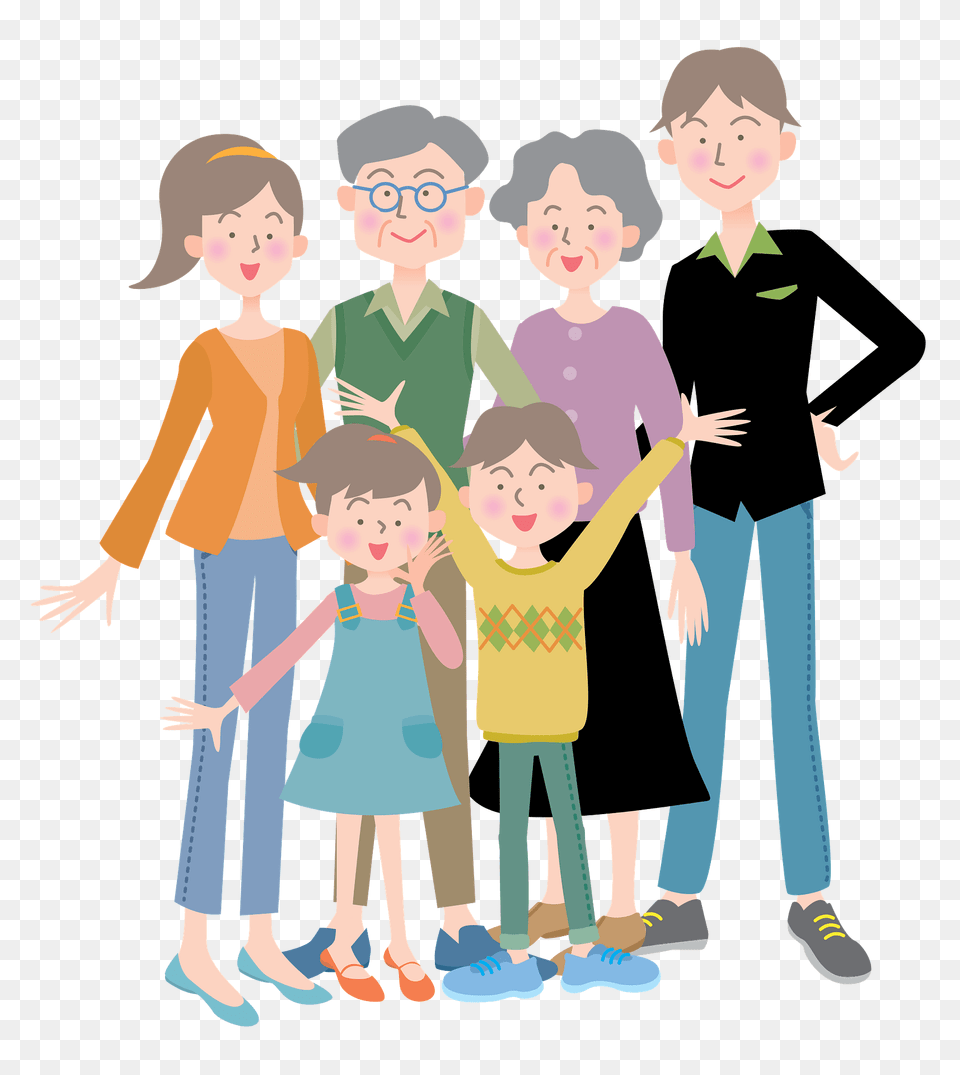 Three Generation Family Clipart, Pants, Clothing, Person, People Png