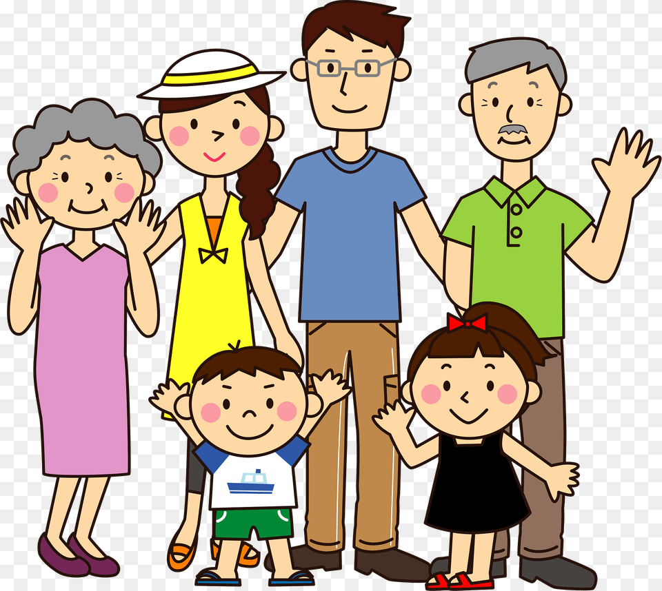 Three Generation Family Clipart, Book, Comics, Publication, Female Free Png Download