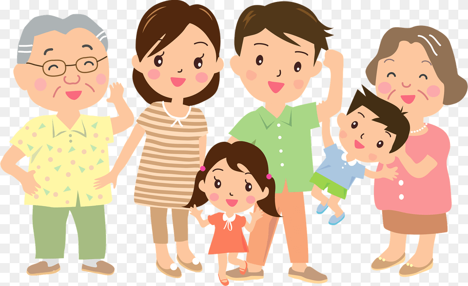 Three Generation Family Clipart, Baby, People, Person, Face Png Image
