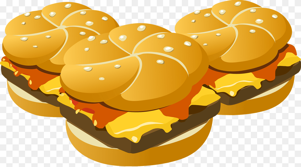 Three Hamburgers Burger Clipart, Food, Bread, Bun, Animal Free Png Download
