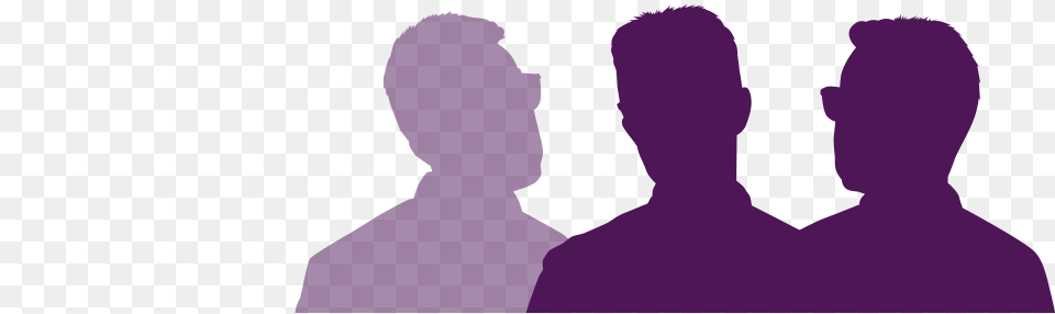 Three Headed Ponder Silhouette, Purple, Maroon, Home Decor Png Image