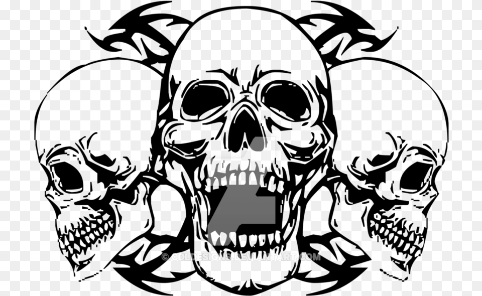 Three Headed Skull T Skull Vector, Logo, Text, Symbol Free Transparent Png