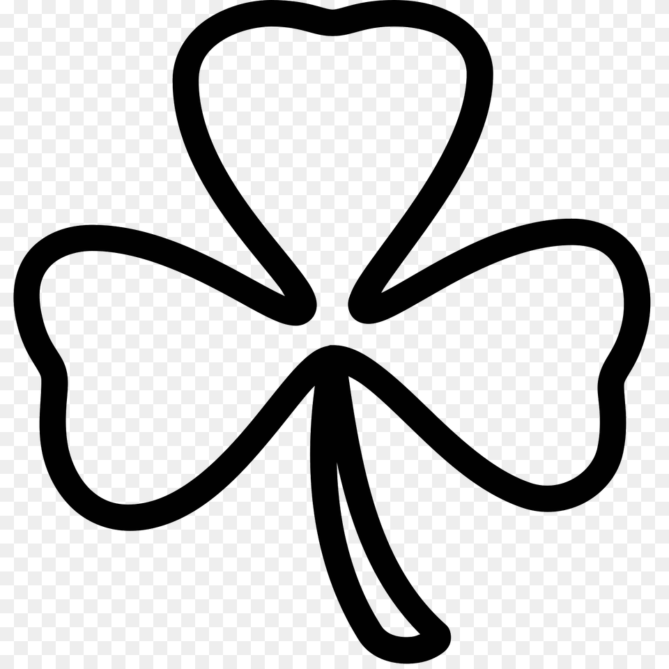 Three Leaf Clover, Gray Png