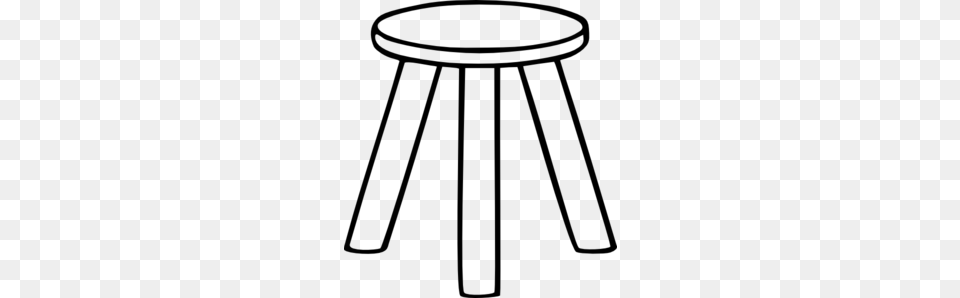 Three Legged Stool Outline Clip Art, Gray Png