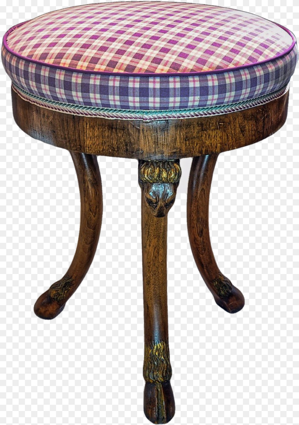 Three Legged Stool With Ramquots Head Corbels Coffee Table, Furniture, Sword, Weapon Png Image