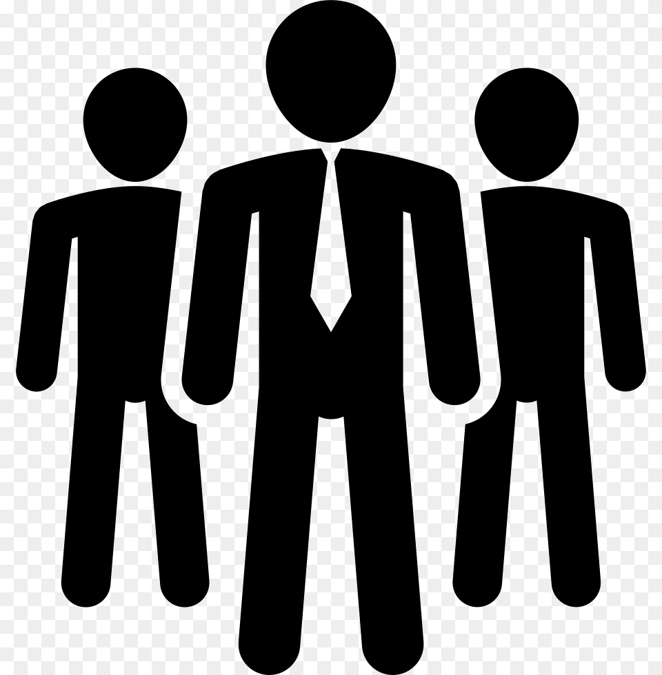 Three Line Team Of People Icon, Silhouette, Sign, Symbol, Clothing Free Png Download
