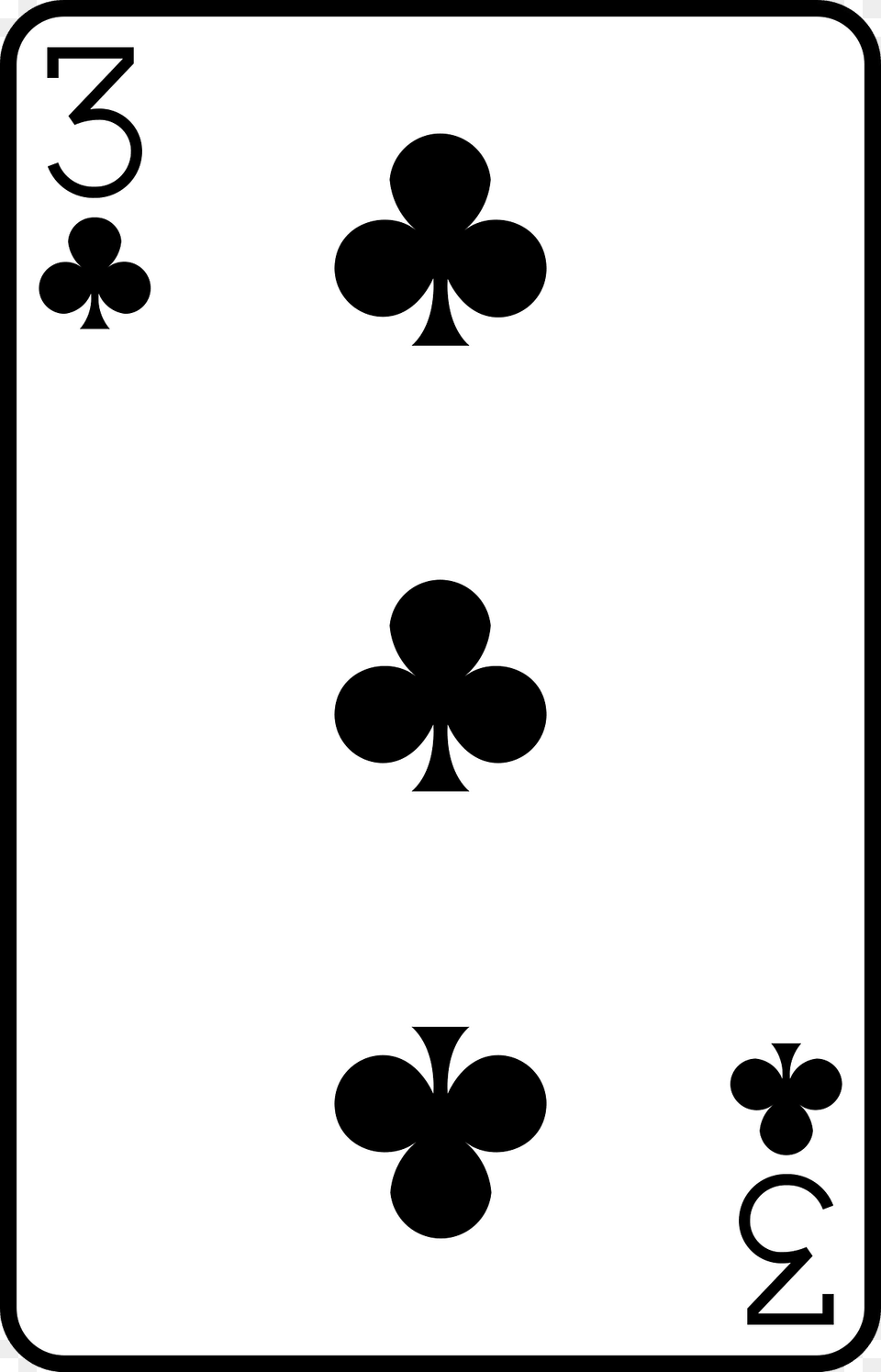 Three Of Clubs Clipart Free Png Download