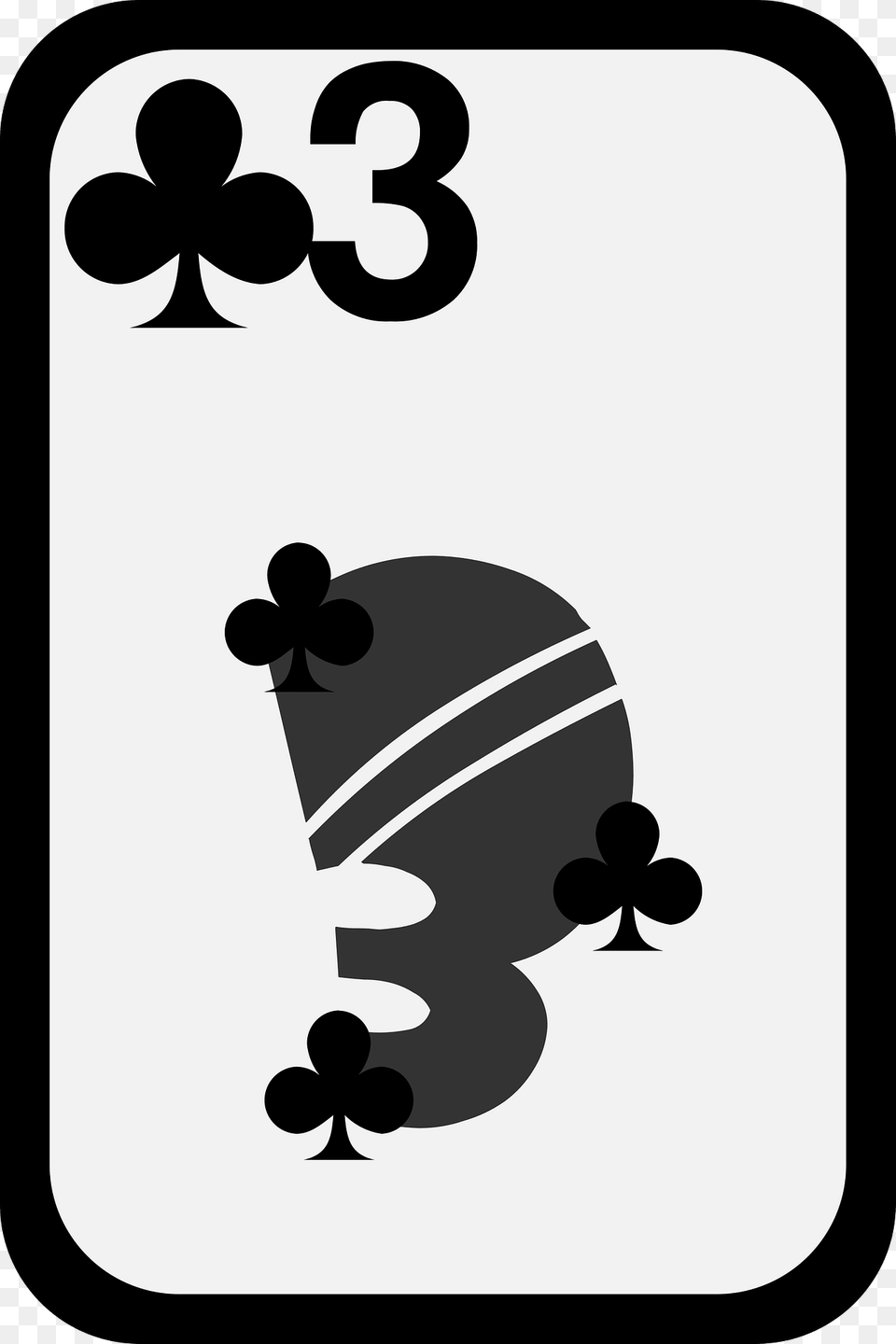 Three Of Clubs Clipart, Stencil Free Transparent Png