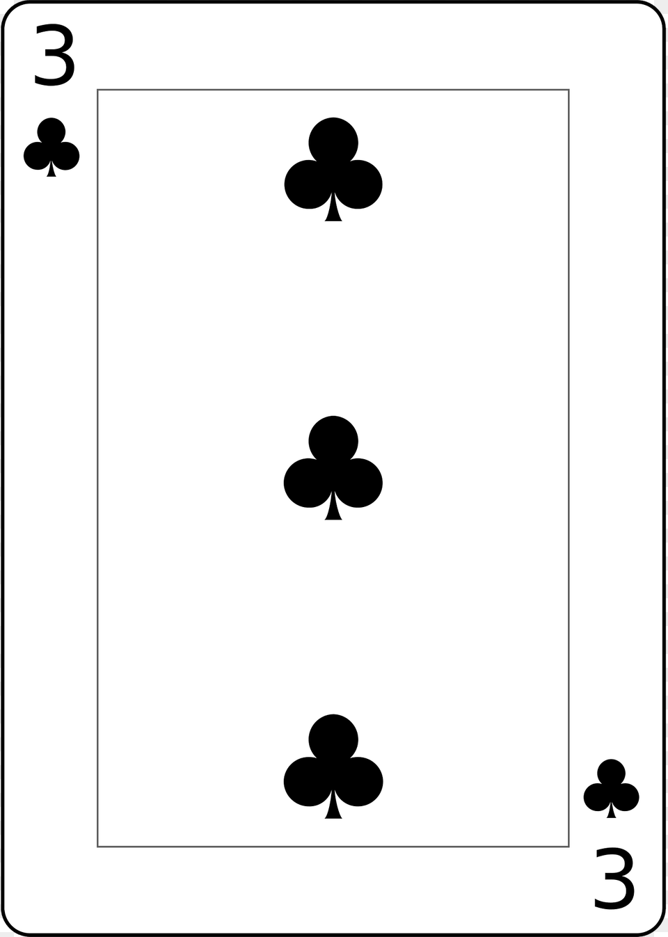Three Of Clubs Clipart Png Image